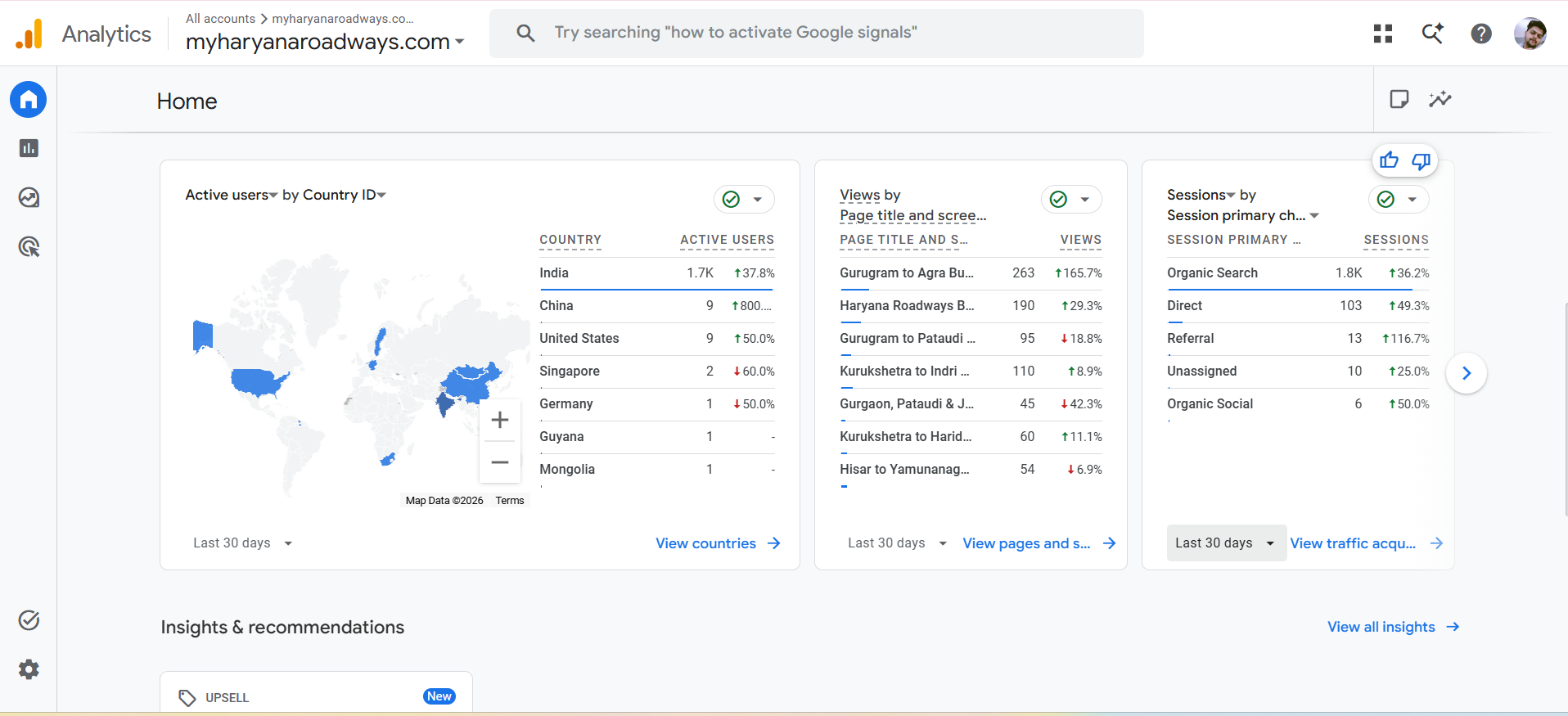 Google Analytics Engagement Growth